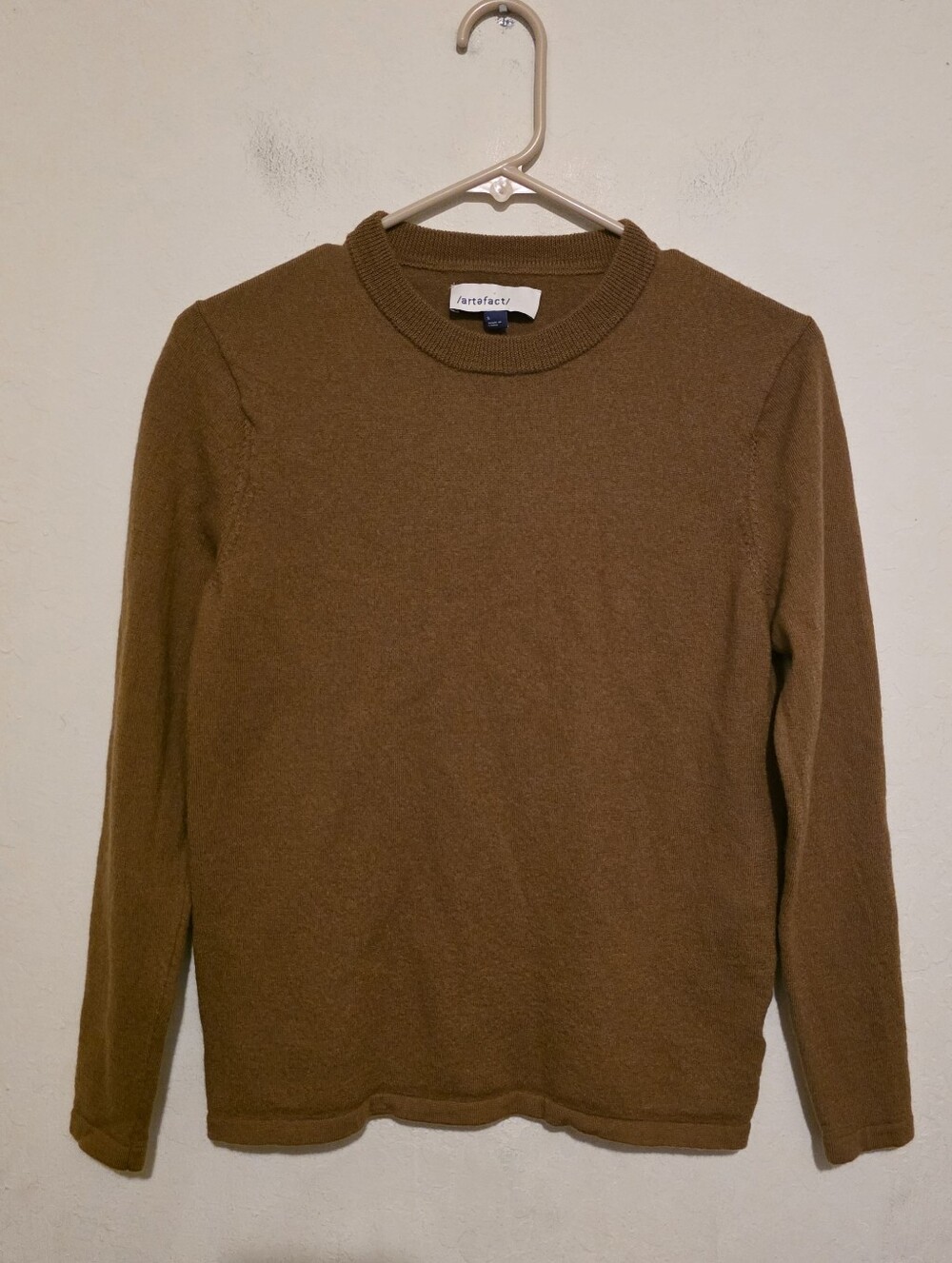 Artefact Bronze Brown Crewneck Merino Wool Sweater Size Small